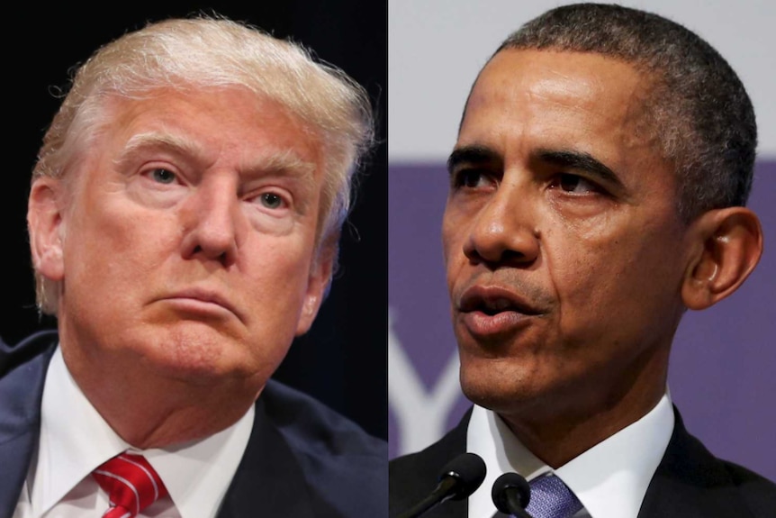 Donald Trump and President Barack Obama