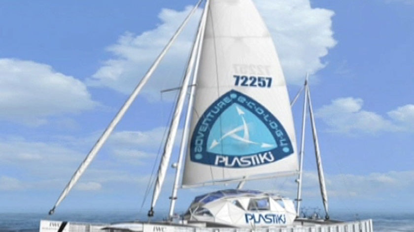 Plastiki, a boat made of recycled plastic and bottles