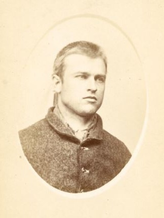 Black and white photo of a young man