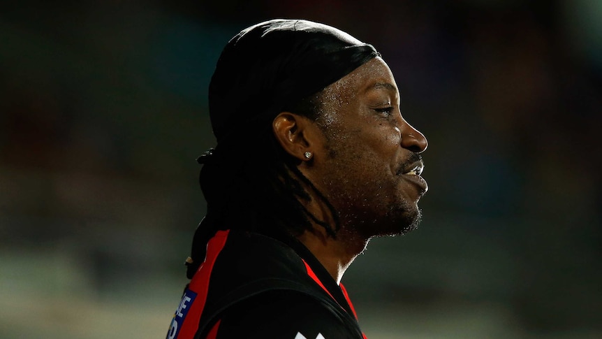 Under fire ... Chris Gayle during Monday night's Big Bash League match