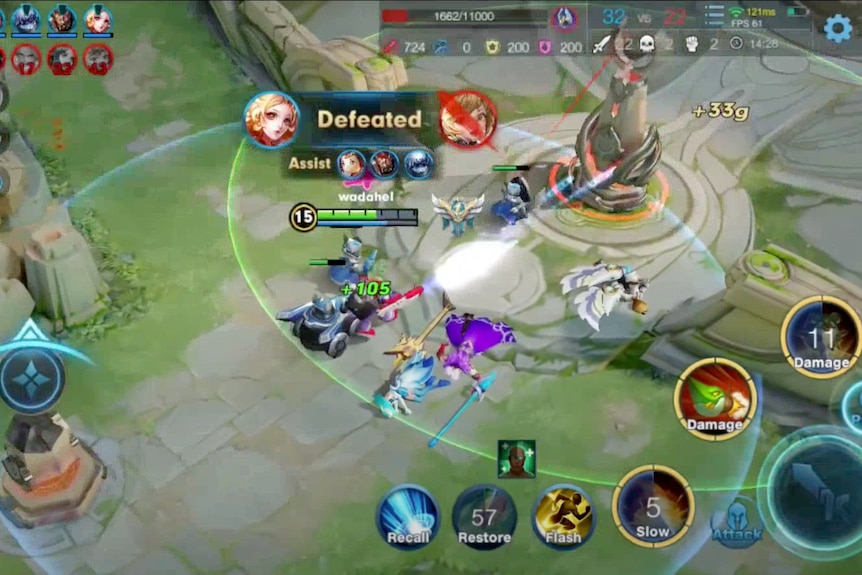 Screenshot of the a popular Tencent game, the Honor of Lords