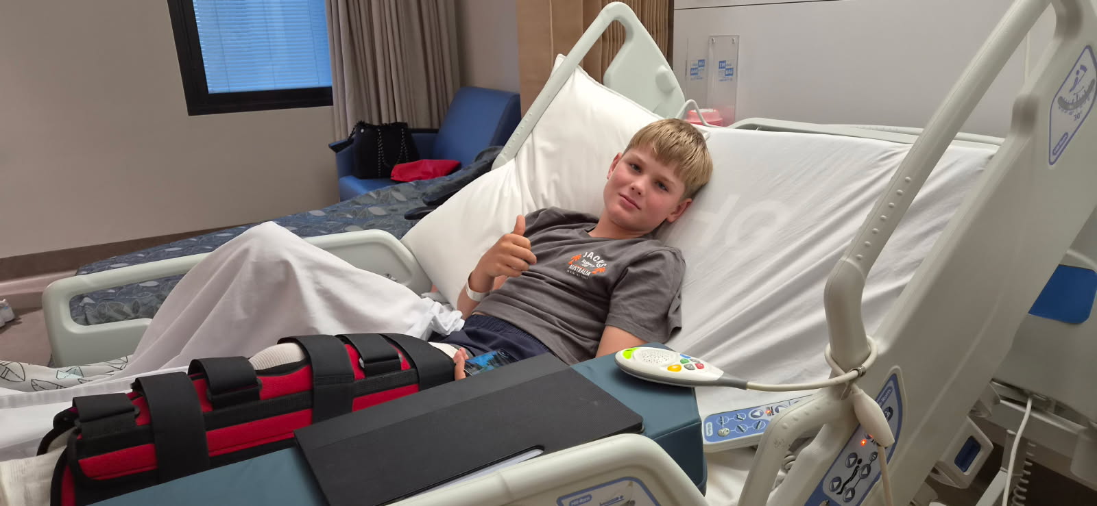 Six-day medical transfer wait for boy with shattered kneecap