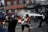 French police use pepper spray on English Euro 2016 fans.