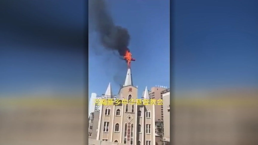 Crosses have been burnt and removed from churches in China