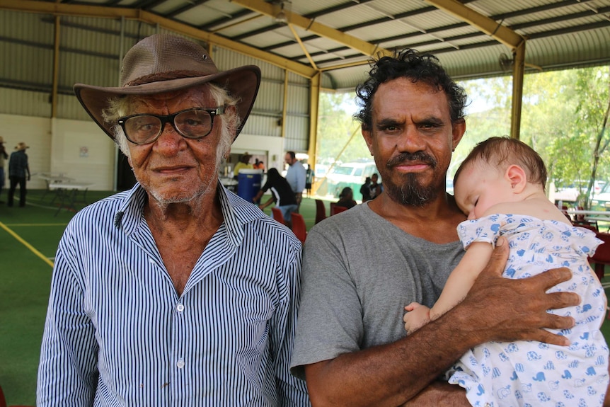 Alan Griffiths with his son Chris, and Chris's baby son