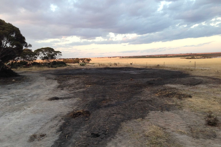 hay stack after burning