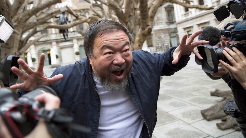 Chinese artist Ai Weiwei at the Royal Academy of Arts in London, Britain on September 15, 2015.