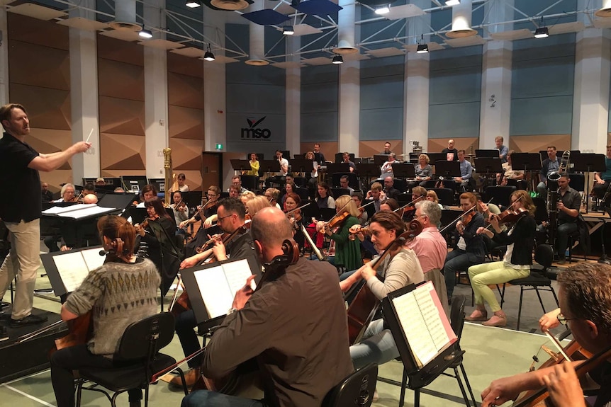 Melbourne Symphony Orchestra musicians go through their paces.