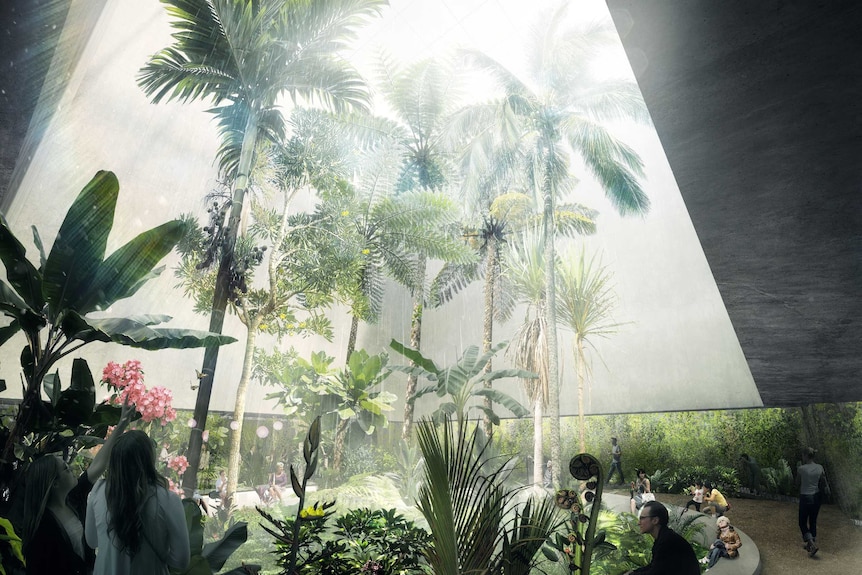 Artist's impression of the Ian Potter National Conservatory interior