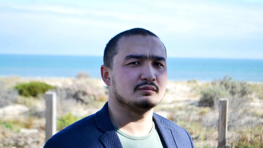 Almas Nizamidin at a beach in Adelaide, South Australia.