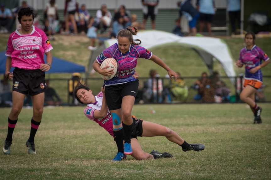 Ashley Day playing at the Lismore Aboriginal Rugby League Knockout Carnival