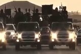 Purported image of IS recruits riding in trucks