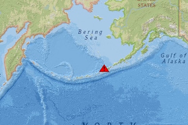 Alaska Volcano Observatory map shows aviation alert