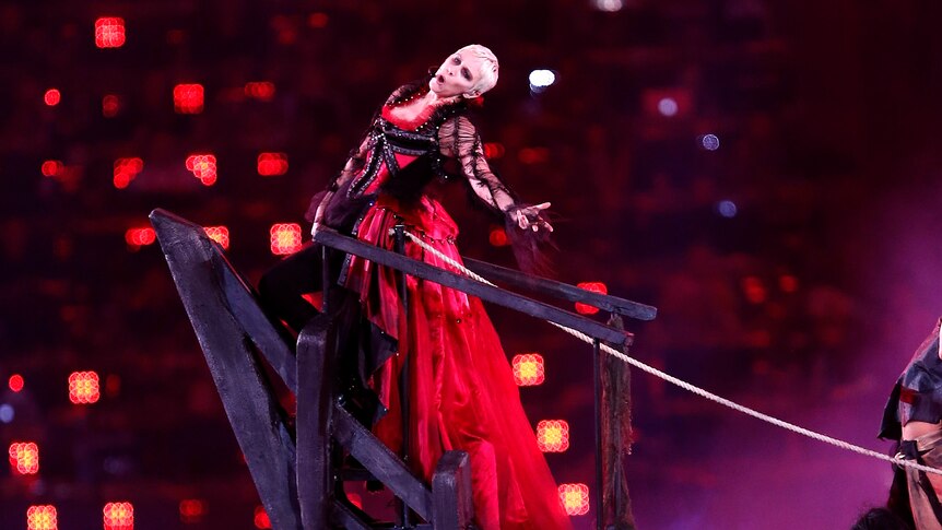 Singer Annie Lennox performs during the closing ceremony of the London 2012 Olympic Games at the Olympic Stadium.