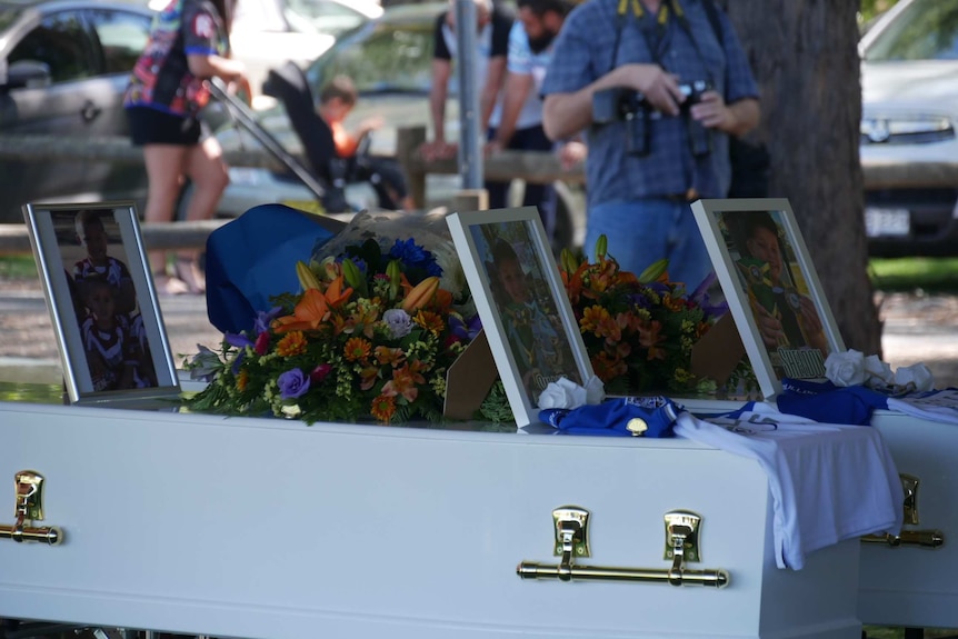 Caskets of two boys killed in a car crash in Wellington in January