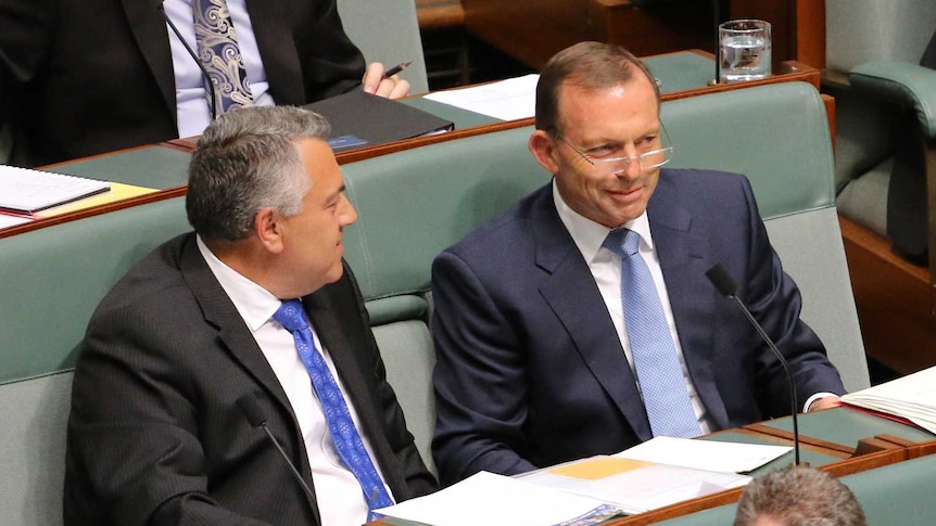 Tony Abbott and Joe Hockey on the backbench