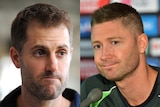 A composite image of Simon Katich and Michael Clarke.