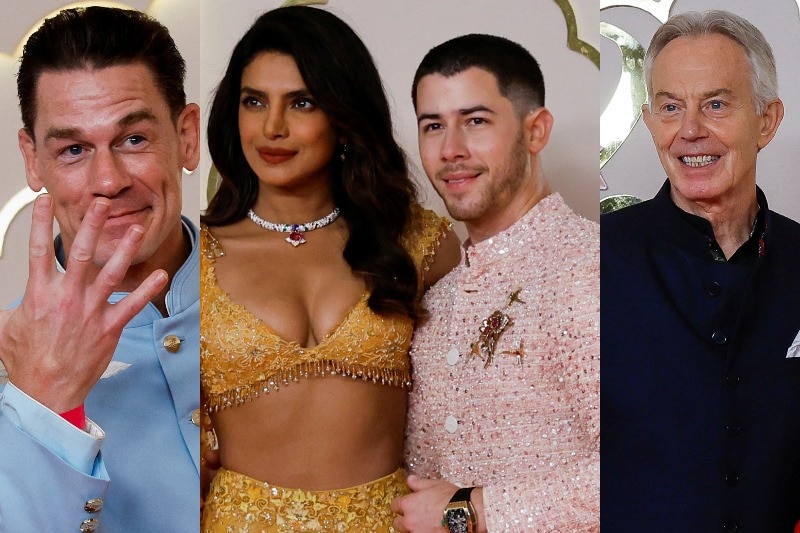 A composite image of John Cena, Priyanka Chopra, Nick Jonas and Tony Blair