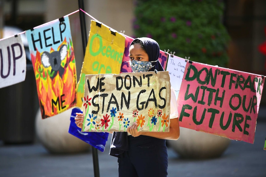 Sydney school strike signs