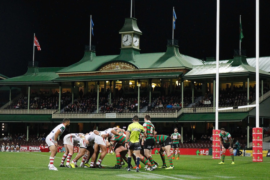 Souths and St George pack a scrum at the SCG