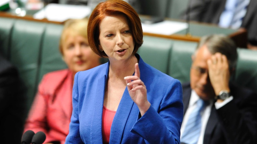 Prime Minister Julia Gillard speaks during House of Representatives question time at Parliament House in Canberra.