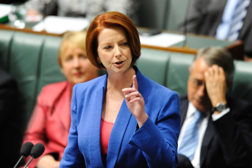Prime Minister Julia Gillard speaks during House of Representatives question time at Parliament House in Canberra.
