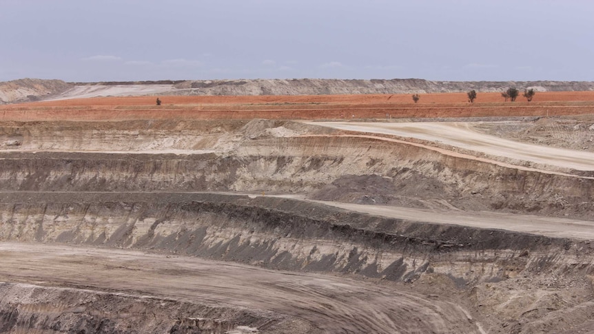The Portia gold mine around two hours away from Broken Hill, which is halfway through excavation.