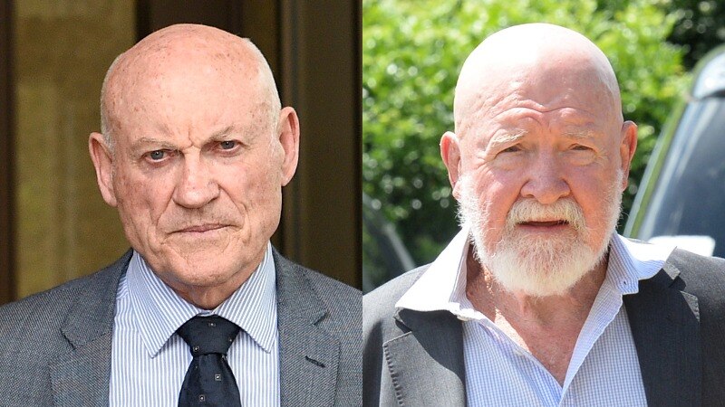 a composite image of two elderly men
