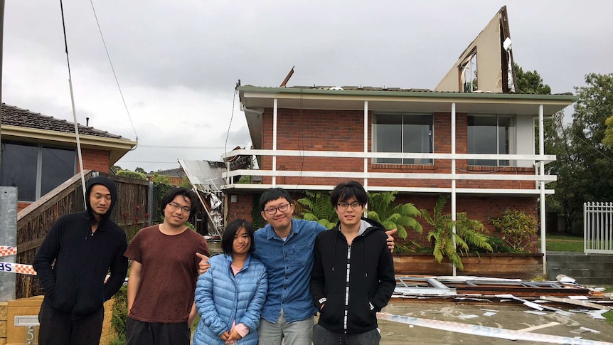 The residents had a lucky escape when the roof lifted from their home in the wild weather.