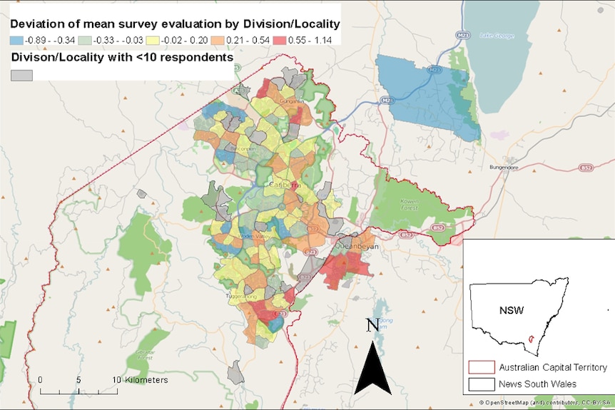 Canberra pollen map