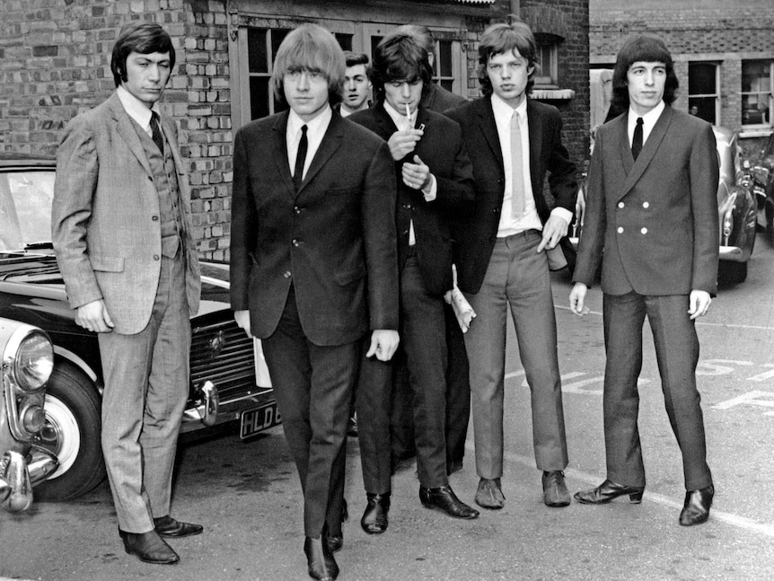 Bill Wyman (far right) with the Rolling Stones in 1965