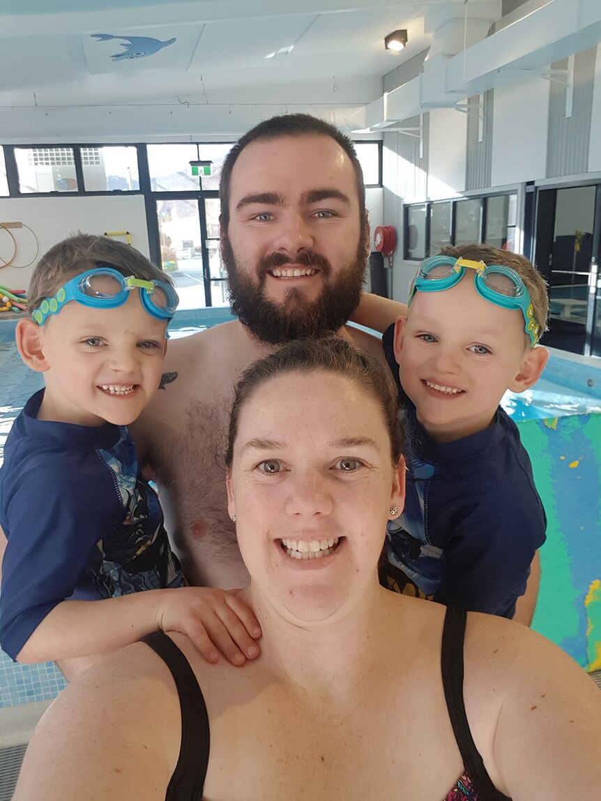 Pead family at the pool