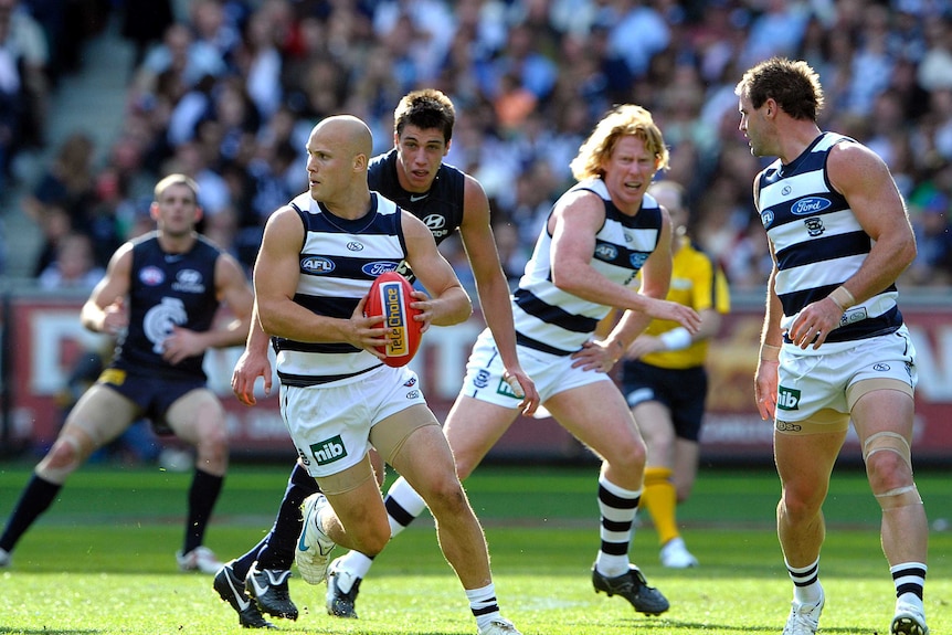 Geelong's Gary Ablett in action against Carlton at the MCG.