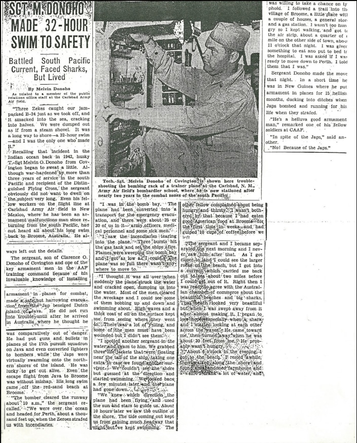 A newspaper article showing a black and white of a man in army uniform.