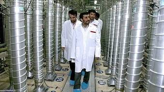 Iranian President Mahmoud Ahmadinejad tours a nuclear facility in Natanz. (AFP)