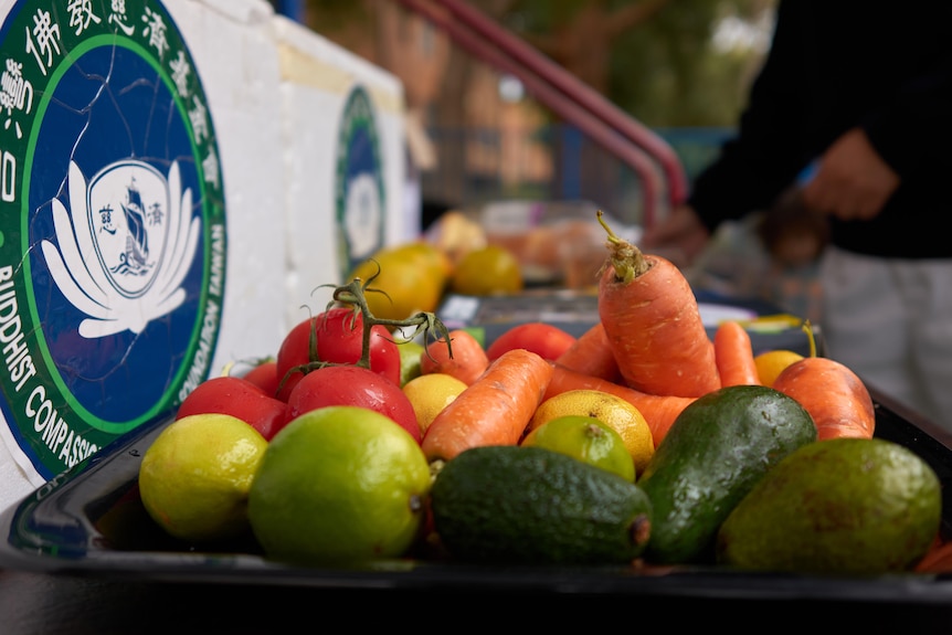 A big plate of fresh fruit and vegetables in Greater Western Sydney suburb Telopea.