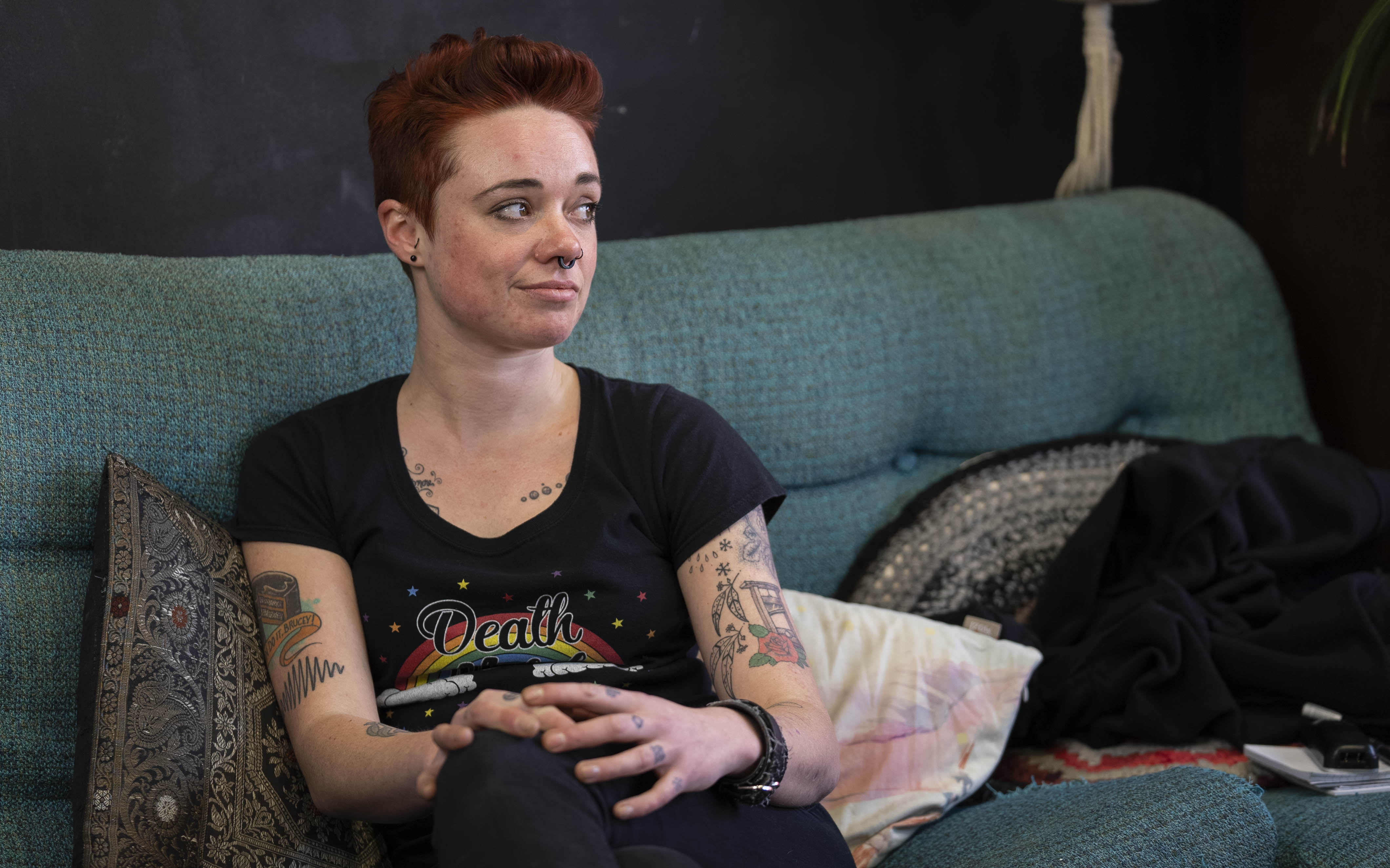 Jax Fox looks away from the camera.