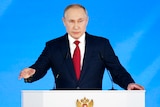 Russian President Vladimir Putin addresses the State Council in Moscow, Russia.