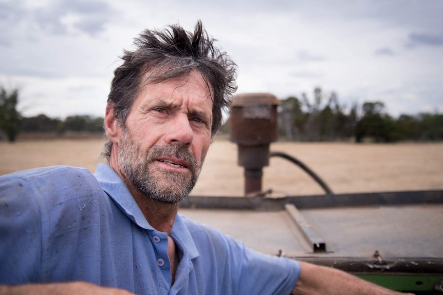 Mark Uebergang on his farm at Natimuk