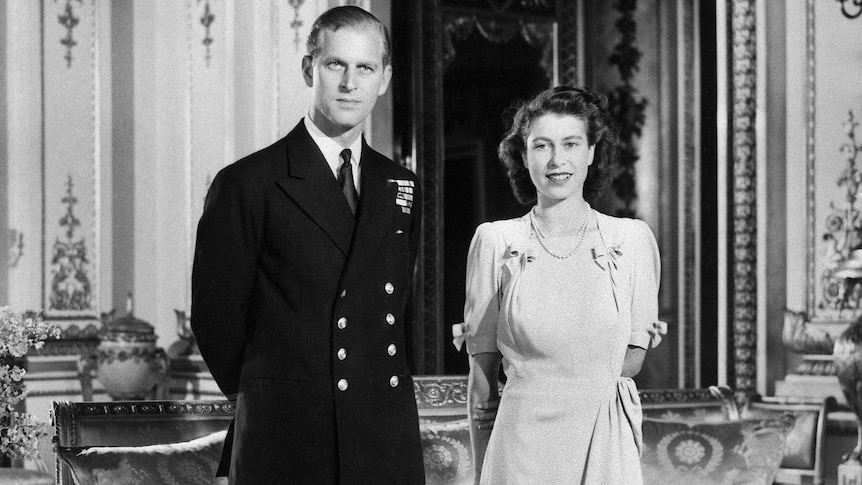 Princess Elizabeth and Philip Mountbatten on the day their engagement was officially announced.