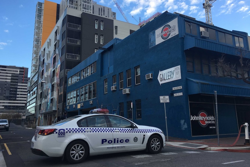 Scene of a siege in Mellor Street in Adelaide's CBD.