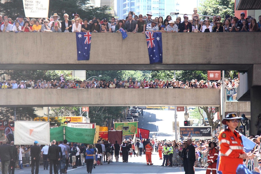 Anzac Day march in Brisbane