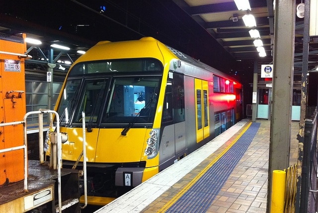 Sydney's Waratah train at a platform