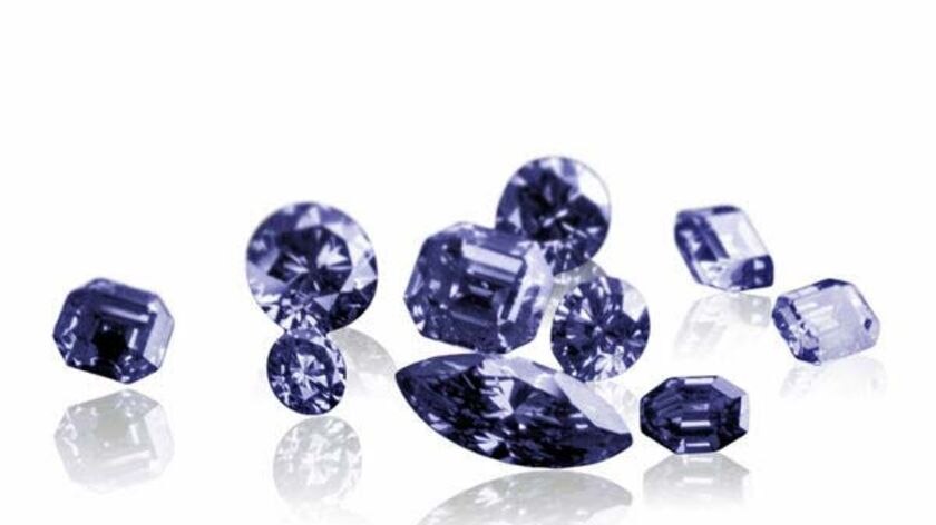 Blue diamonds from the Kimberley Argyle Diamond mine