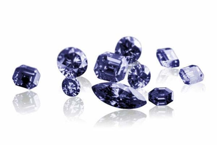 Blue diamonds from the Kimberley Argyle Diamond mine