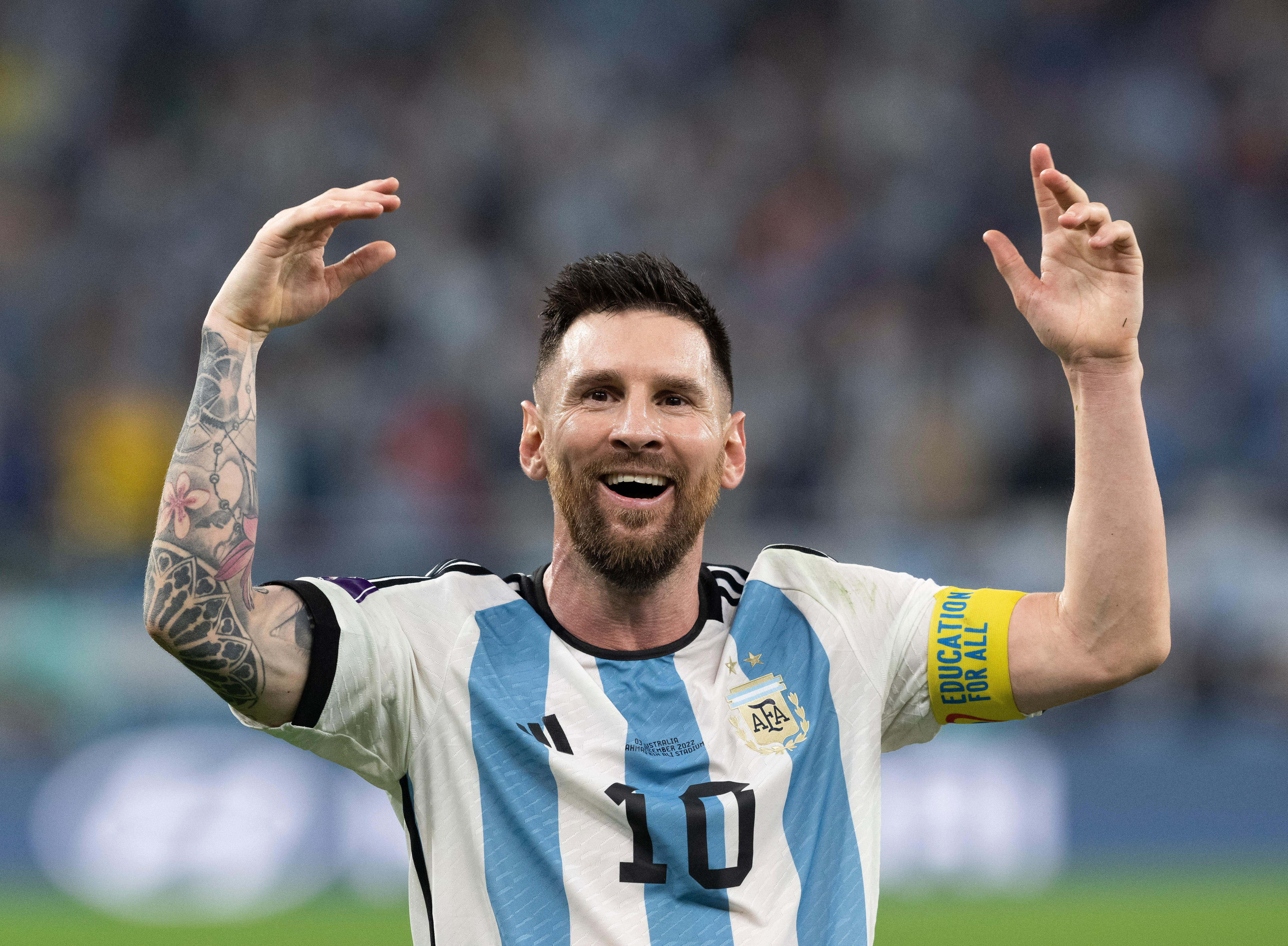 Lionel Messi celebrates