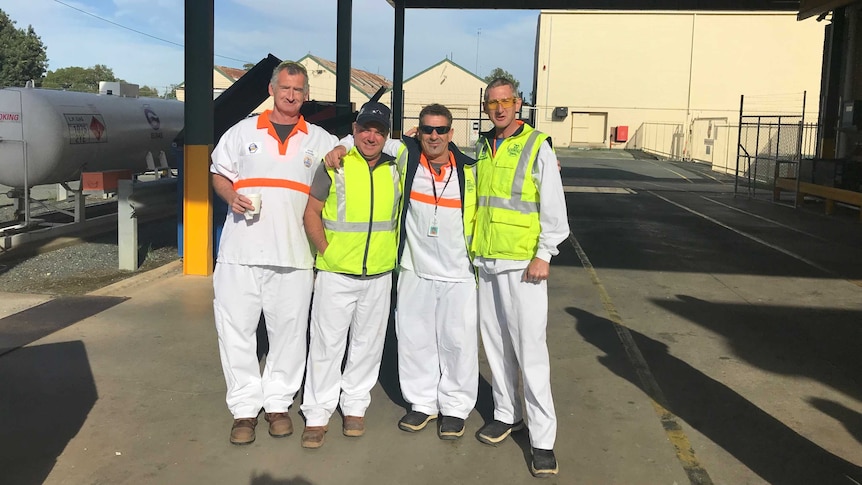 Murray Goulburn workers in Rochester mark the factory's last day.