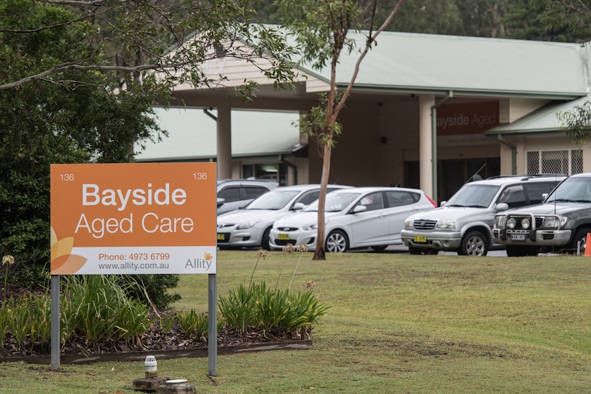 The sign in front of Bayside facility showing the front entrance.