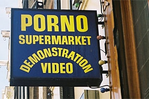 Porn shop sign