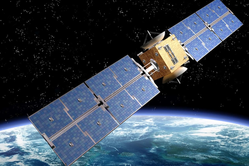 Communications satellite above Earth